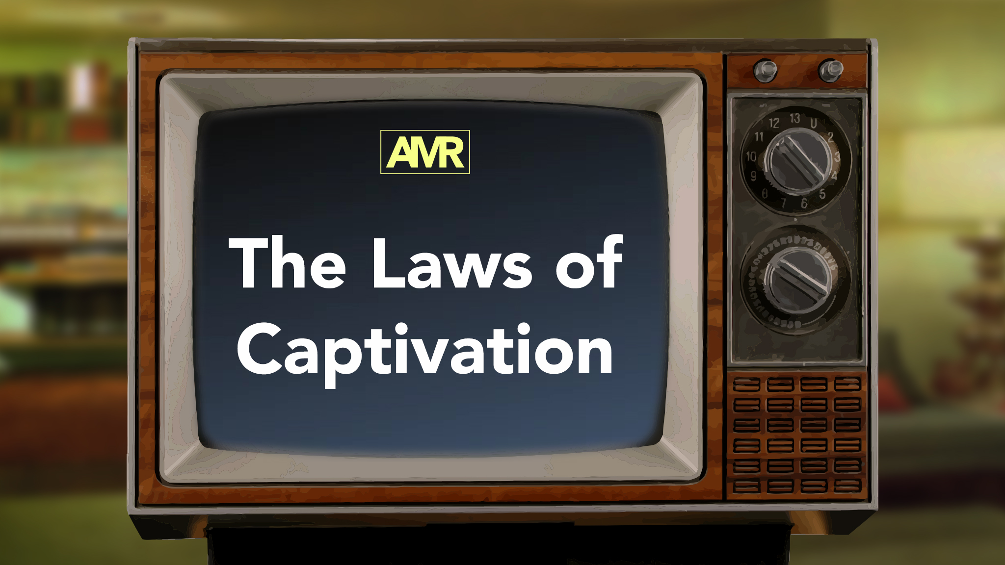 Laws of Captivation cover - retro TV flickering in living room