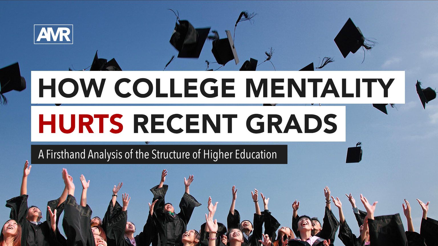 College Mentality cover - university graduates throwing caps