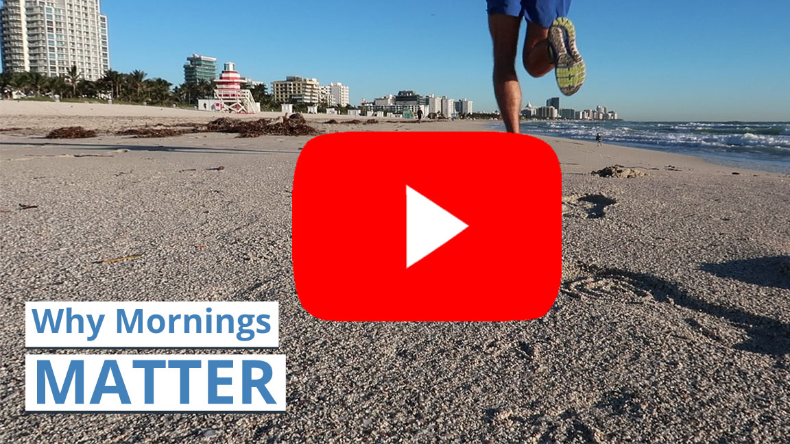 Why Mornings Matter cover - running on sand in Miami Beach