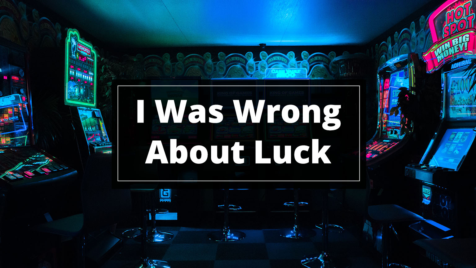 Luck cover - dark casino neon lights with title text