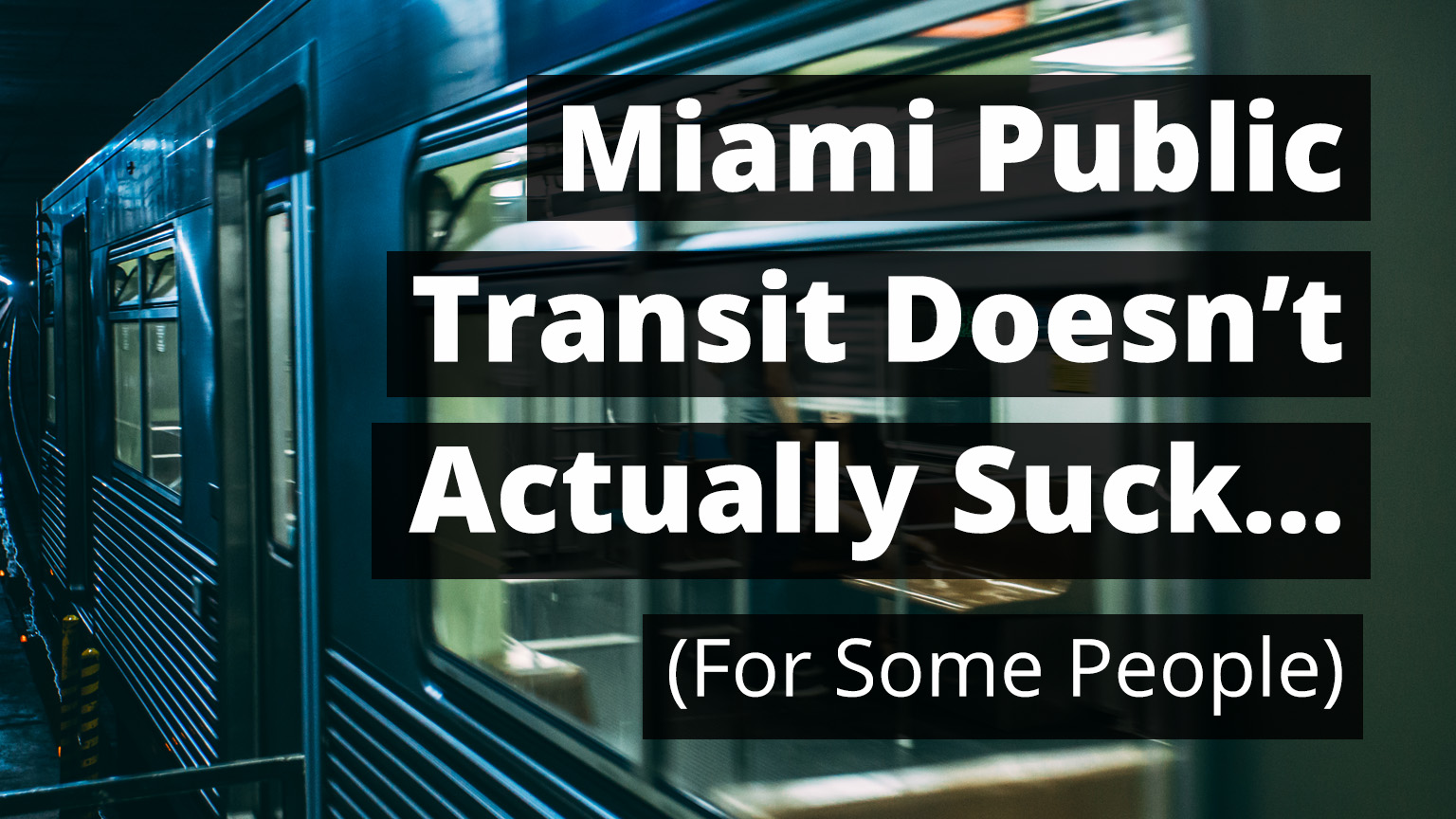 Miami Transit cover - public transit metro train at night